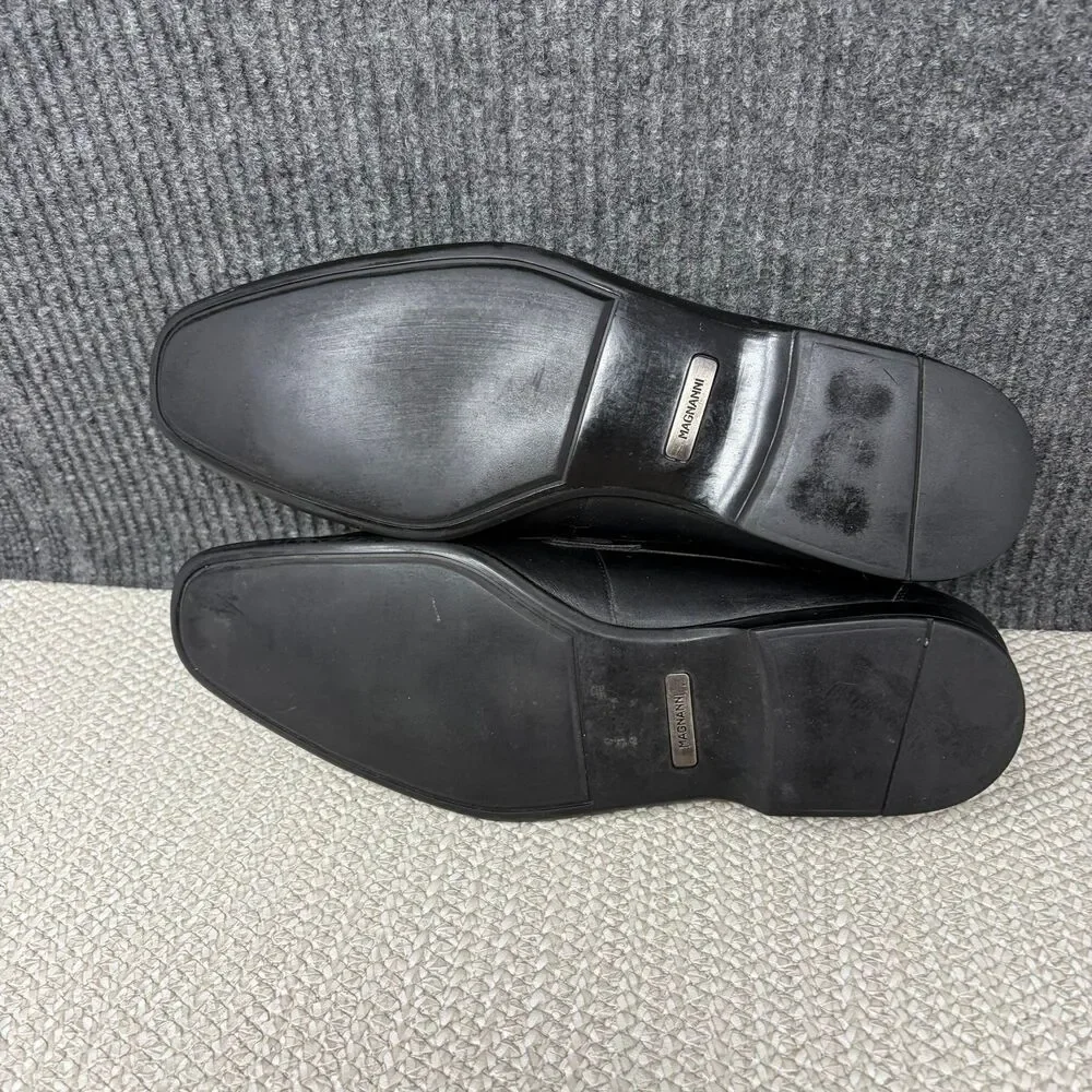 Magnanni Lino Bit Loafers Black Leather Dress Shoes Oxfords Mens 9.5 M